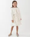Rare Editions Girls 2t-6x 2-piece Bolero And Round Neck Dress Set In White