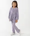 Rare Editions Girls 2t-6x 2-piece Heart Pattern Top And Solid Leggings Set In Purple