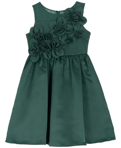 Rare Editions Kids' Girls 2t-6x 3d Flower Applique Dress In Green
