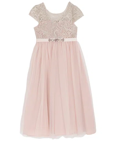 Rare Editions Kids' Girls 2t-6x Cap Sleeve Round Neck Dress In Pink