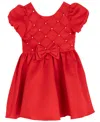 Rare Editions Girls 2t-6x Embellished Short Sleeve Dress In Red