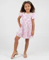 Rare Editions Girls 2t-6x Flower Pattern Short-sleeve Dress In Multi