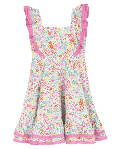 Rare Editions Kids' Girls' 2t-6x Knit Print Square Neck Dress In Multi
