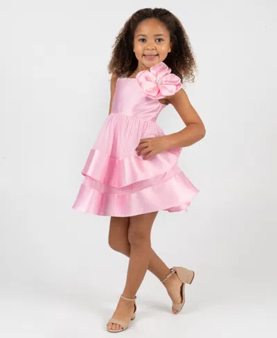 Rare Editions Kids' Girls' 2t-6x Mikado Sleeveless Mesh Skirt Dress In Pink