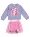 Rare Editions Girls 2t-6x Sweatshirt And Tutu Skirt, 2-piece Set In Multi