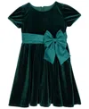 Rare Editions Girls 2t-6x Taffeta Bow Detail Dress In Green