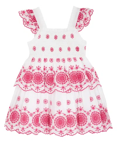 Rare Editions Kids' Girls' 2t-6x Cotton Eyelet Flutter-sleeve Dress In Multi