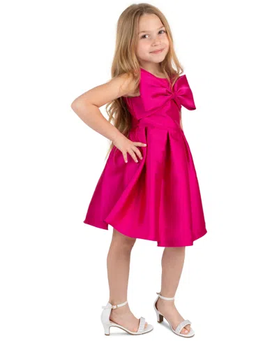 Rare Editions Kids' Girls' 2t-6x Mikado Bow Bodice Pleated Dress In Nude