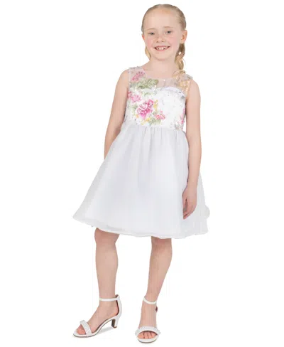 Rare Editions Babies' Girls' 2t-6x Round Neck Sleeveless Dress In White