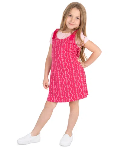 Rare Editions Kids' Girls' 2t-6x Short-sleeve Top And Jumper, 2-piece Set In Pink