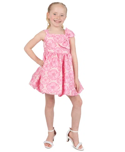 Rare Editions Babies' Girls' 2t-6x Square Neck Printed Dress In Pink