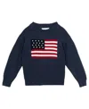 Rare Editions Girls 4t-6x Long-sleeve Oversized Sweater In Blue