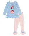Rare Editions Girls 4t-6x Long-sleeve Top And Leggings, 2-piece Set In Blue