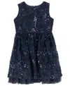 Rare Editions Girls 4t-6x Sleeveless Party Dress In Blue