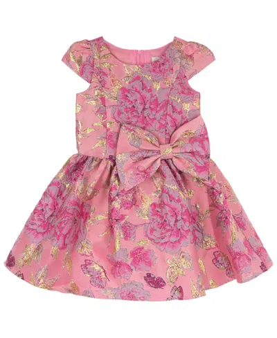 Rare Editions Kids' Girls' 4t-6x Brocade Drop Waist Dress In Pink
