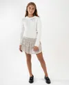 Rare Editions Girls 7-12 2-piece Bow Embellished Sweater And Skort Set In White