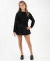 Rare Editions Girls 7-12 2-piece Sweater And Skort Set In Black