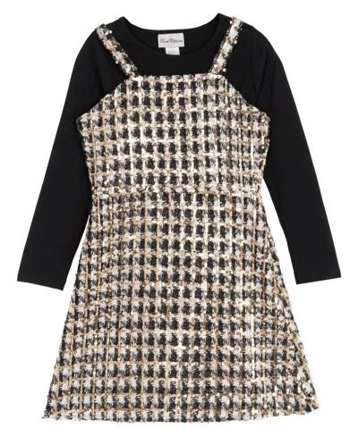 Rare Editions Kids' Girls 7-16 3-piece Top And Jumper Set In Black