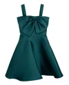 Rare Editions Girls 7-16 Asymmetrical Bow Sleeveless Mikado Dress In Green