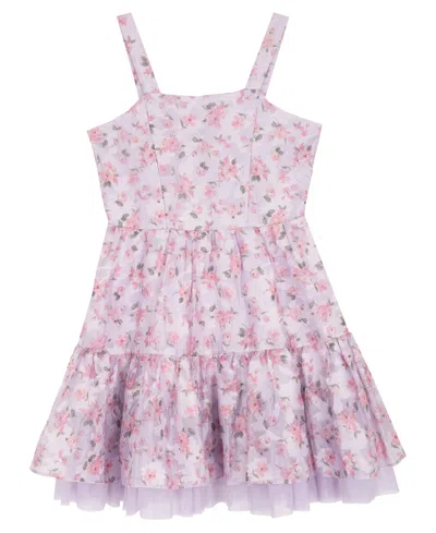 Rare Editions Kids' Girls' 7-16 Floral Print Dress In Purple