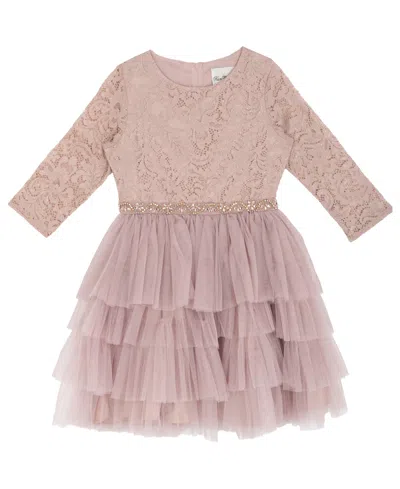 Rare Editions Kids' Girls' 7-16 Glitter Lace Bodice Dress In Pink