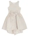 Rare Editions Girls 7-16 Lurex Jacquard Sleeveless High-low Dress In White