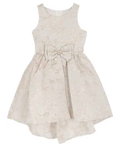 Rare Editions Kids' Girls 7-16 Lurex Jacquard Sleeveless High-low Dress In White