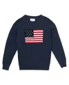 Rare Editions Girls 7-16 Oversized American Flag Long-sleeve Sweater In Blue