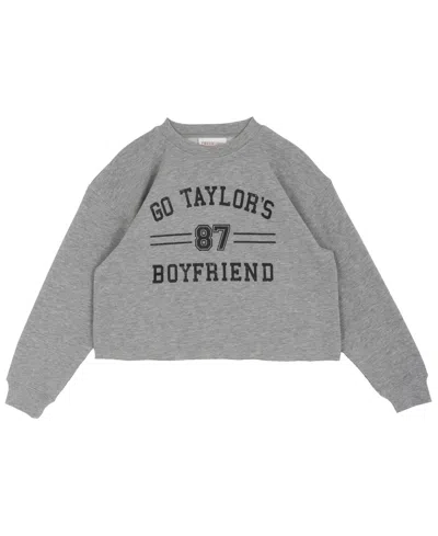 Rare Editions Kids' Girls 7-16 Screenprinted Long-sleeve Sweatshirt In Gray