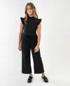 Rare Editions Girls 7-16 Self-tie Jumpsuit In Black