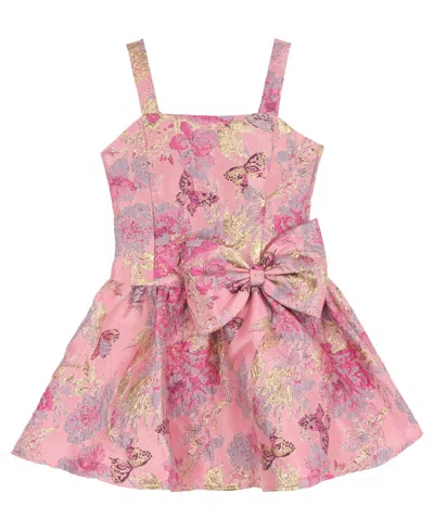 Rare Editions Kids' Girls' 7-16 Brocade Princess Seam Dress In Pink