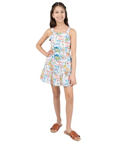 Rare Editions Kids' Girls' 7-16 Postcard Sleeveless Dress In Multi