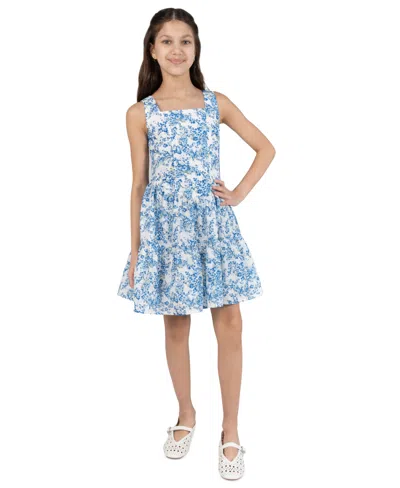 Rare Editions Kids' Girls 7-16 Printed Woven Eyelet Dress In Multi