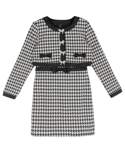 Rare Editions Kids' Girls' 7-16 Round Neck Long-sleeve Dress In Black