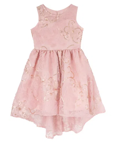 Rare Editions Kids' Girls' 7-16 Round Neck Sleeveless Dress In Brown