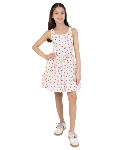 Rare Editions Kids' Girls' 7-16 Strawberry-print Sleeveless Dress In Multi