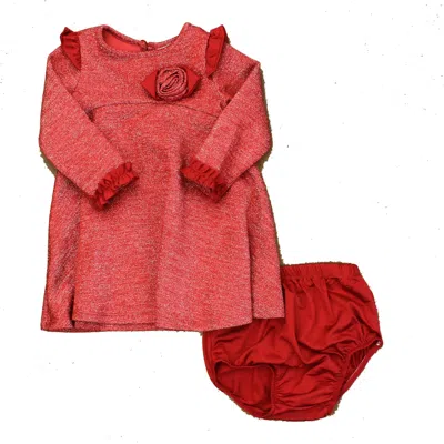 Pre-owned Rare Editions Kids' Girls Red Sparkly Dress In Beige