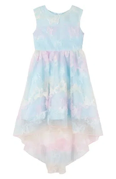 Rare Editions Kids' Butterfly 3d Mesh & Sequin Sleeveless Dress In Blue