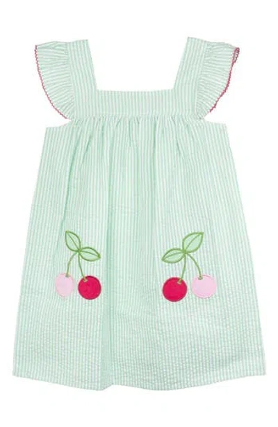 Rare Editions Kids' Cherry Embroidered Seersucker Dress