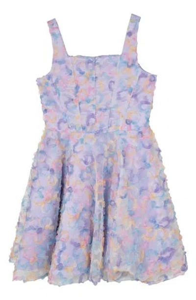 Rare Editions Kids' Floral Soutache Special Occasion Dress In Lavender