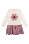 Rare Editions Kids' Flower Sweater Dress In Ivory