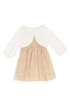 Rare Editions Kids' Glitter Mesh Party Dress & Faux Fur Shrug Set In Multi