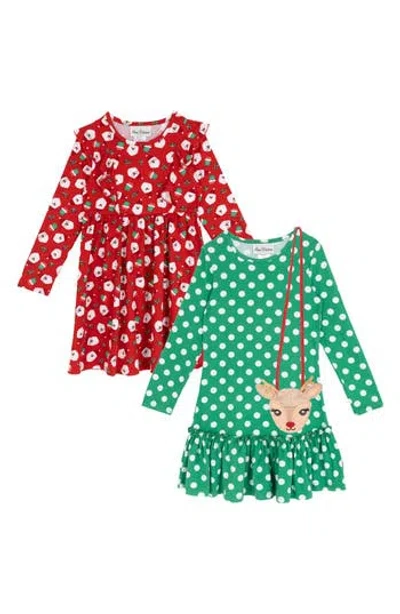 Rare Editions Kids' Holiday Set Of 2 Assorted Dresses In Multi
