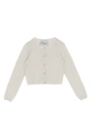 Rare Editions Kids' Metallic Knit Cardigan Sweater In Silver