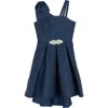 Rare Editions Kids' Mikao Bow Party Dress In Blue
