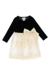 Rare Editions Kids' Mixed Media Party Dress In Black