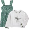 Rare Editions Kids' Paris Sweatshirt & Dress Set In Multi