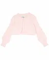Rare Editions Little And Toddler Girls Pointelle Crochet Cardigan In Pink