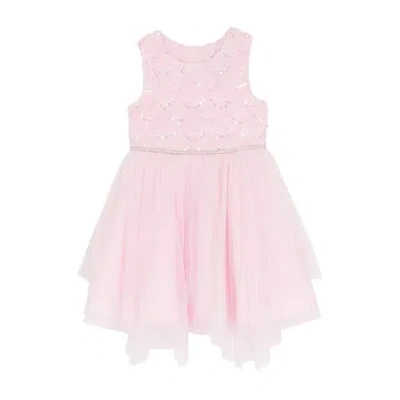 Rare Editions Kids' Little Girls Sleeveless A-line Dress In Pink