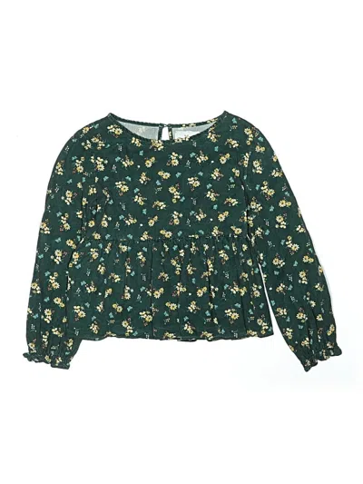 Pre-owned Rare Editions Kids' Long Sleeve Blouse In Green